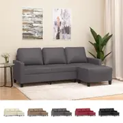 3-Seater Sofa with Footstool 3-Seater Couch Lounge Sofa Faux Leather vidaXL