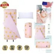 Super Soft Roll-Up Nap Mat for Kids with Pillow - Perfect for Travel & Daycare