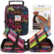 72-Color Colored Pencils Set with Coloring Book Eraser and Sharpener - Perfec...