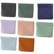 1x Pocket Cosmetic Bag Portable self-Closing Water-Resistant Leather Storage Bag
