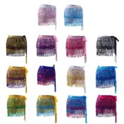 Sparkling Sequins Tassels Skirt Soft Lined Layered Fringe Hip Scarf for Women