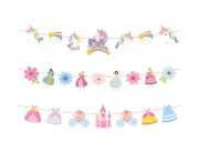 Cartoon Princess Decoration Princess Theme Party Decor Birthday Flag Banner For Birthday Party Decor