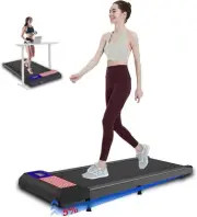 2 in 1 Treadmill and Walking Pad for Home/Office, Black Gray