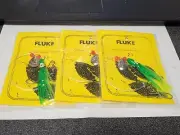 3 NJ Hand Tied Plastic Squid Teaser GREEN/CHARTREUSE Fluke/Summer Flounder Rigs