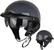 Retro Motorcycle Half Helmet 3/4 Open Face Helmet Cruiser Chopper Scooter Safety Anti-Collision Motorbike Helmet Moped Helmet DOT/ECE Certification C,S=55-56CM