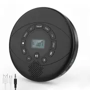 Portable CD Player MP3 Disc U Disk CD Machine Walkman with Bluetooth-Black