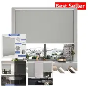 24'' Wide Cordless Grey Window Shades with Noise Reduction & Thermal Insulation