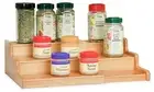 NEW Seville Classics 3 Tier Expandable Bamboo Spice Rack Step Shelf Organizer