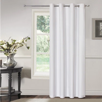 2PCS 100% Blackout Eyelet Curtains Microfiber Thermal Insulation Bedroom Drapes