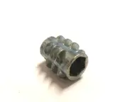 QTY 1000 Threaded Insert Wood Nut M6 (6mm) x 13mm Hex Thin Flange Zinc Plated
