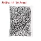 500Pcs For Grommet Tool Flex Banner Mes 4# (10.5mm) Silver Iron Grommet Eyelets