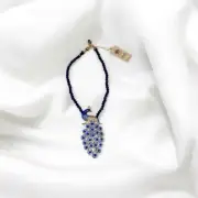 Dazzling Blue Peacock Brooch Showstopper Necklace