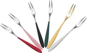 iplusmile 6Pcs Dessert Fork Delicate Prong Design for Appetizers Cakes Olives and Seafood Ergonomic Polished Tableware Multiple Colors