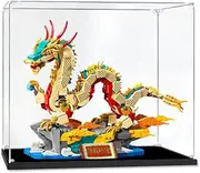 Acrylic Display Case for Lego 80112 Chinese Luna New Year Auspicious Dragon Figure Storage Box Dust Proof Glue Free