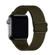 ZUSLAB Nylon Elastic Strap for Apple Watch iWatch Band Series 6 5 4 3 2 1 42mm 44mm - Green