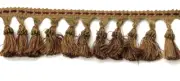 Tassel Fringe Trim 3.5" for Drapery Curtains Upholstery Pillows/Gold & Burgandy