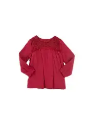 Girls Pumpkin Patch Textured Woven top Size 1,2,3,4,5 NWT Deep Claret