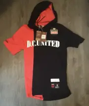 DC United MLS Mitchell & Ness Hoodie Short Sleeve Split NWT Men's Small MSRP $65