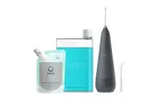 Ordo Hydro Sonic Water Flosser - Charcoal Grey & Reusable Mouthwash Bottle & Concentrate Bundle
