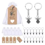 Pendant Keychain Christening Keyring with Thank You Kraft Pendant Bag