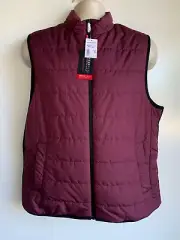 NWT $80 Kenneth Cole AWEAR-TECH Modern Fit Puffer Vest, Wine Men's Small ~ NEW