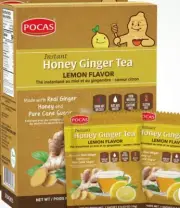 Pocas Honey Ginger Tea, Lemon Flavor, 12.6 Ounce/360g, 20 Bags.