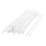 Home Office Plastic Self Locking Cable Wire Zip Tie Fasten Wrap White 50 Pcs