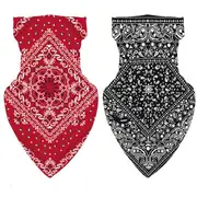 Nevenka 2Pcs Print Face Mask Neck Leggings Scarf for Dust Sun Protection-J