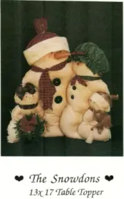 The Snowdons Stuffed & Weighted Snowman Family Craft Pattern Folk Art Primitive