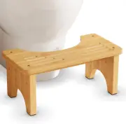 Bamboo Toilet Stool for Adults & Kids - Non-Slip Squatting Potty Stool