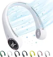 Personal Cooling Portable Neck Fans - 5000 mAh USB Rechargeable,360 Free Rotation & Lower Noise Bladeless Battery Operated Design with 3 Speeds Duration 48 hrs, Small Neck Air Conditioner(white)