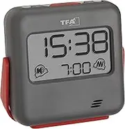 TFA Dostmann Buzz 60.2031.10 Digital Travel Alarm Clock with Vibration Alarm and Loud Alarm Sound Ideal for Deep Sleepers with Key Lock Grey (L) 79 x (W) 28 (35) x (H) 74 mm