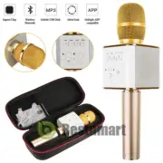 Q9 Wireless Bluetooth Karaoke Microphone USB Speaker Mini Home KTV Player Gold