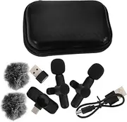 LRXIYODE Noise Reduction Clip-on Microphone Cordless Lapel Mic with -c Usb Ideal for Vlogging Audio Recording