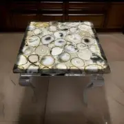24" Square Gray Agate Stone Coffee Table Top Luxury Countertop Home Furniture