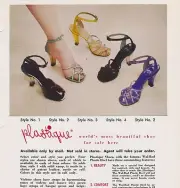 1950s VINTAGE AD SHEET #1559 - RETRO PLASTIQUE WOMENS HIGH HEEL SHOES
