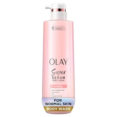 Olay Super Serum Body Wash for Normal Skin, 24hr Long 18.5 Fl Oz (Pack of 1)