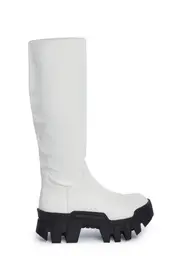 Breakaway Mood Knee High Boots- White