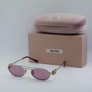 MIU MIU MU54ZS ZVN50D Pale Gold/Dark Pink Mirror Silver 53-19-140 Sunglasses ...