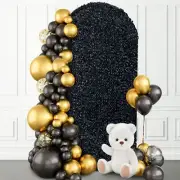 7.2 FT Bling Arch Backdrop Cover Black Sequin Wedding Arch Stand Cover Round ...