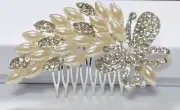 Bridal Hair Comb with Pearls and Rhinestones, Wedding Hairpin, Hair Accessory