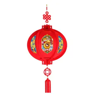 圣誕節元旦新年裝飾品燈籠拉旗彩旗超市掛飾中國結福字吊頂天花板