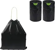 150 Count Small Trash Bag Strong, 17.7" x 17.7" Drawstring Plastic Garbage Bags, 1.2 Gallon, Leakage Free Thicken Rubbish Bag for Small Trash Can (Black)