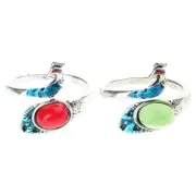 2 Pcs Adjustable Knitting Crochet Rings Metal Yarn Guide Finger Holder
