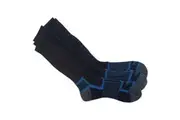 6 x Rio No Hole Reinforced Socks Black/ Grey/ Blue Comfortable Crew