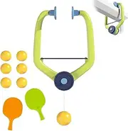 Door Ping Pong Game for Kids, Adjustable Hanging Table Tennis Trainer Set, Over The Doorway Portable Ping Pong Trainer with Racket and Balls, Indoor Door Frame Table Tennis Game for Skill Training