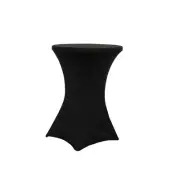 5-Pack Black Spandex Cocktail Table Cover 30/32" 250gsm by Chivari