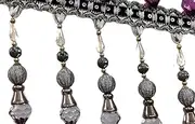Fringe Trim，Curtain Tassels， 1 Meter Sewing Trim Fringe Fringe Tablecloth Curtain Decorative Fringing Trimmings(Grey)