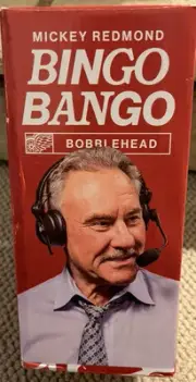 2024 Mickey Redmond "Bingo Bango!" Talking Red Wings Bobble Head - NEW IN BOX