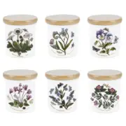 NEW Portmeirion Botanic Garden Lidded Spice Jar Set 6pce